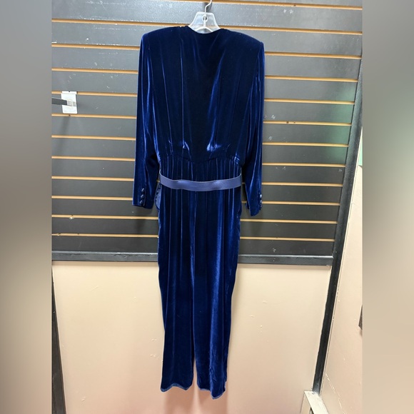Liz Claiborne Velvet Jumpsuit Petite Blue 10 - Picture 5 of 7